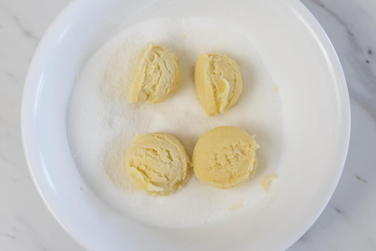 Rolled Cookie Dough in Lemon Infused Sugar