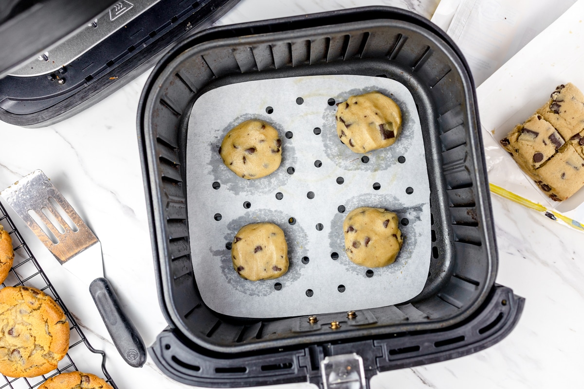 Refrigerated Cookie Dough in Air Fryer Basket