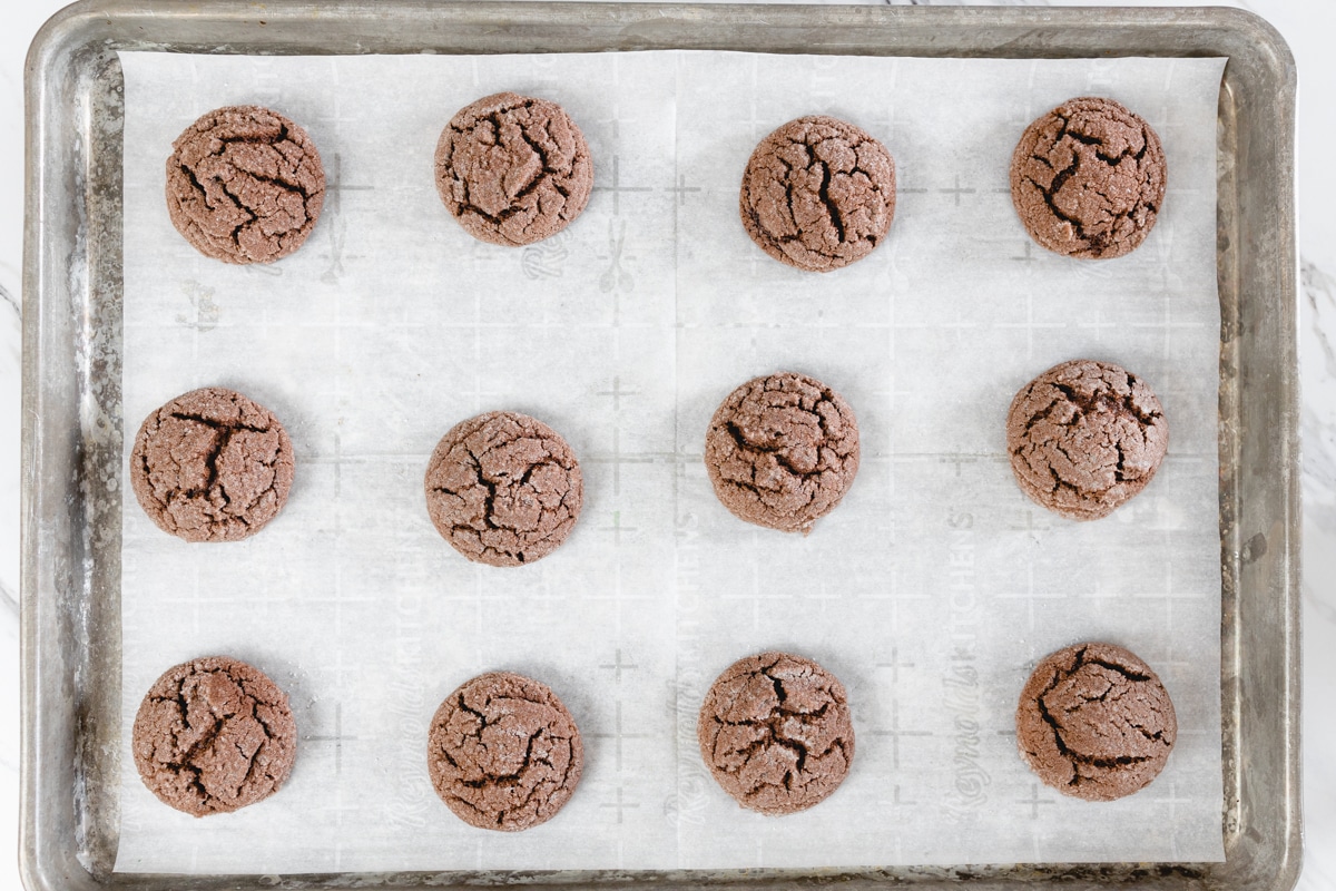 Chocolate Cookies on Baking Sheet
