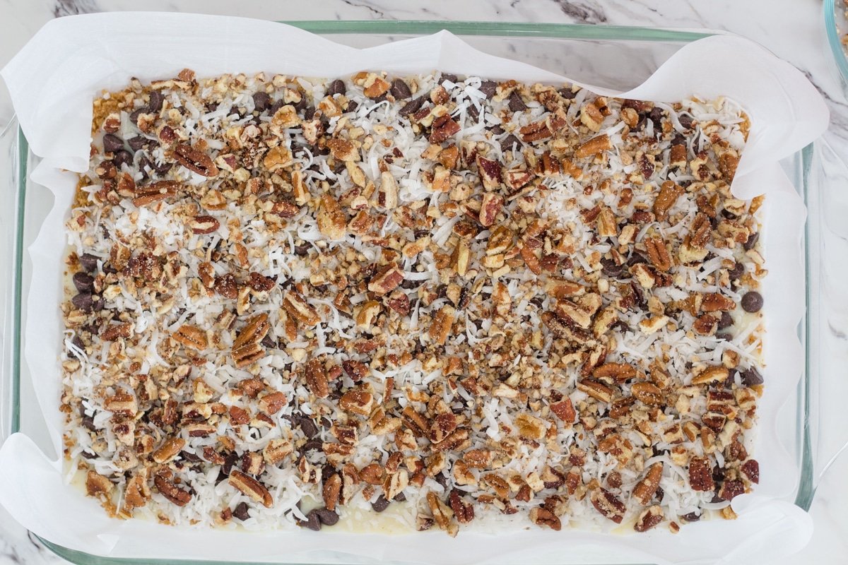 Magic Cookie Bars with Pecans and Coconut