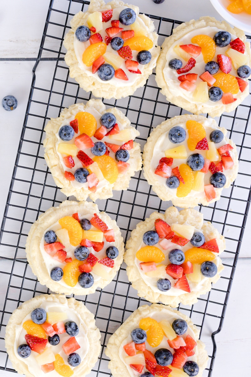 Fruit Pizza Cookies with Cream Cheese Frosting