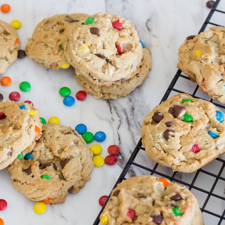 Best Chewy Monster Cookies Recipe With Oatmeal   Monster Cookies Best Cookie Recipes 107 720x720 