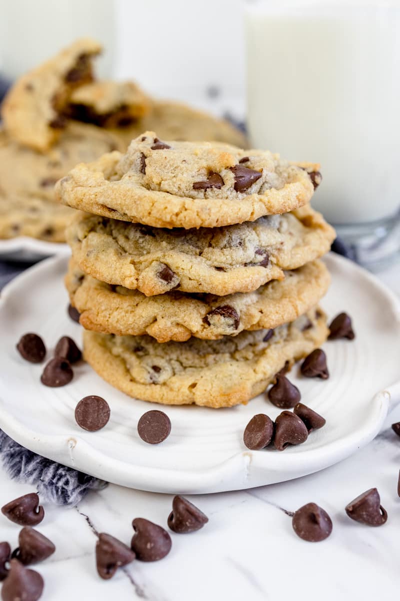 Mrs Fields Chocolate chip Cookies on plate