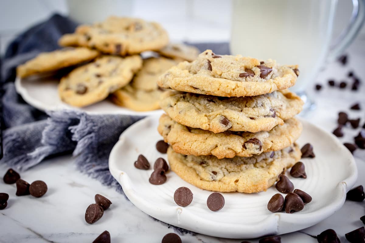 Chocolate Chip Cookies stacked