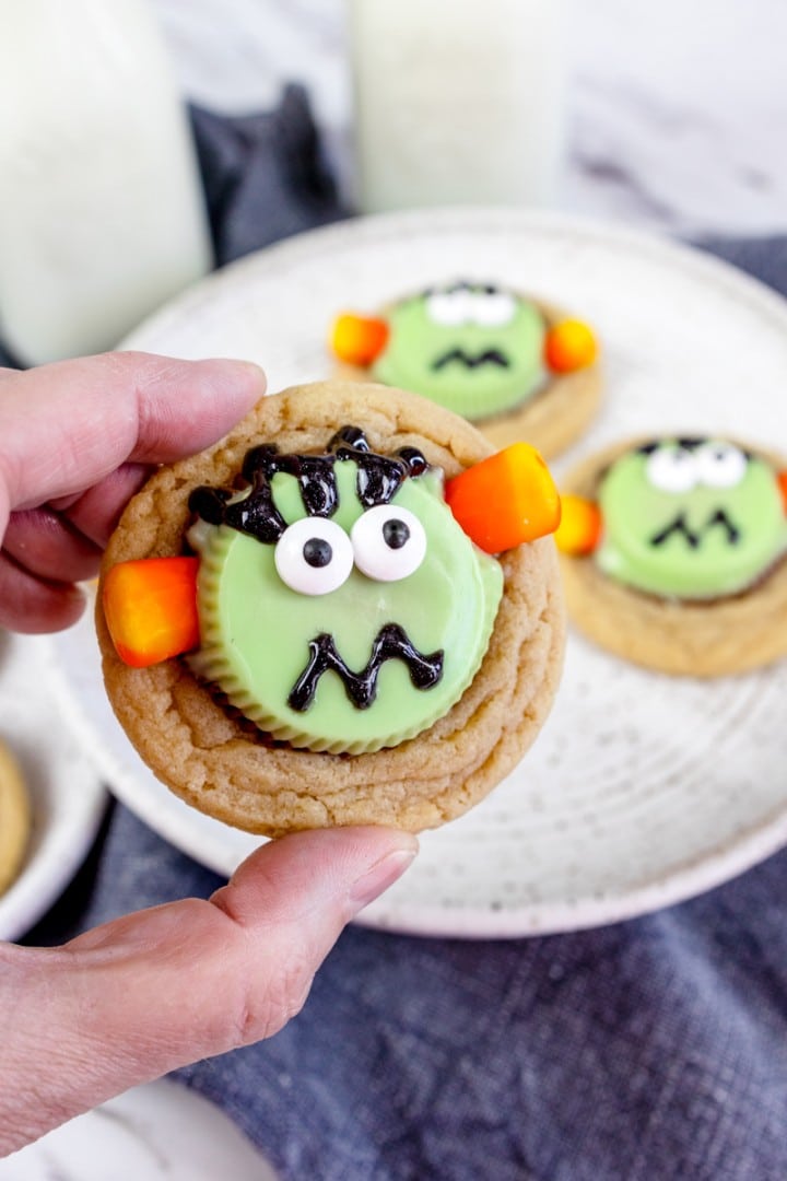 Frankenstein Cookies w/ Peanut Butter Cup - Best Cookie Recipes