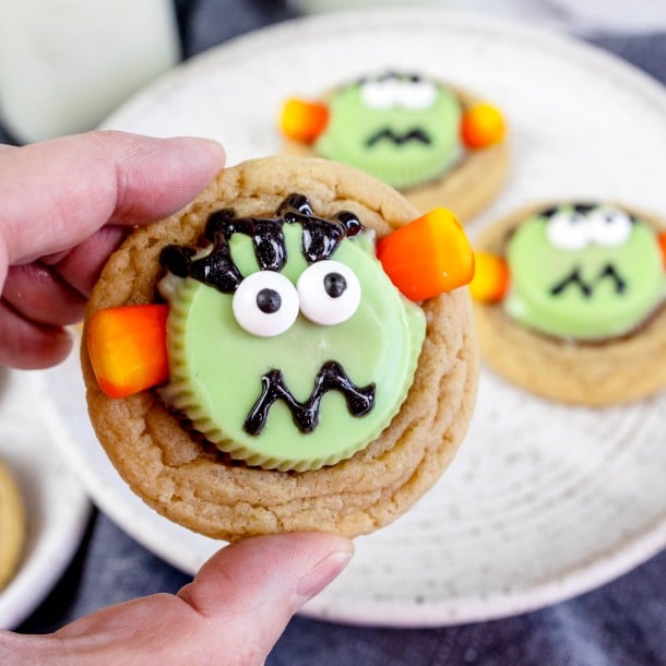 Frankenstein Cookies w/ Peanut Butter Cup - Best Cookie Recipes