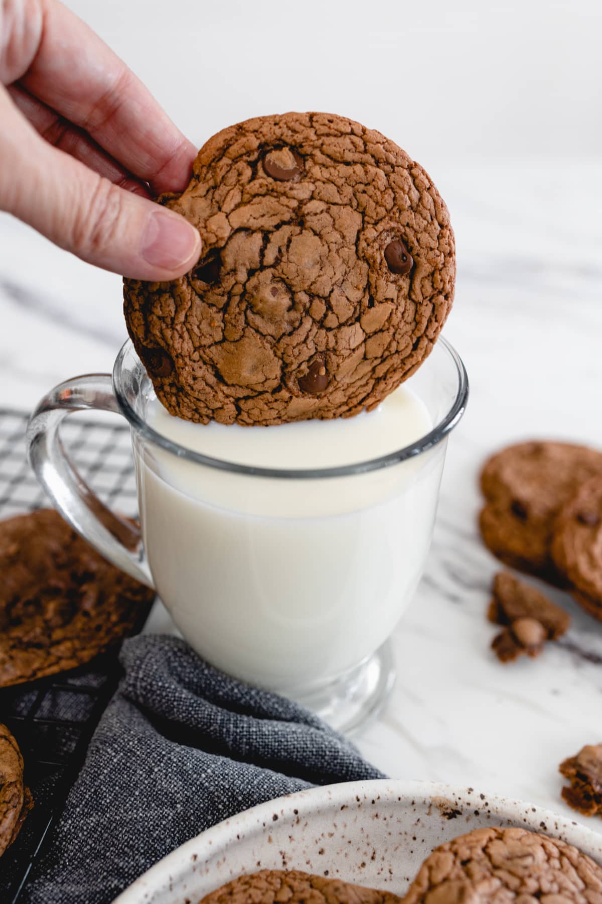 Brownie Mix Cookies and Milk
