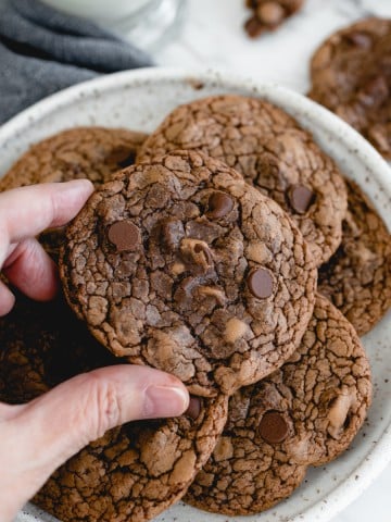 Brownie Cookies with Chocolate Chips