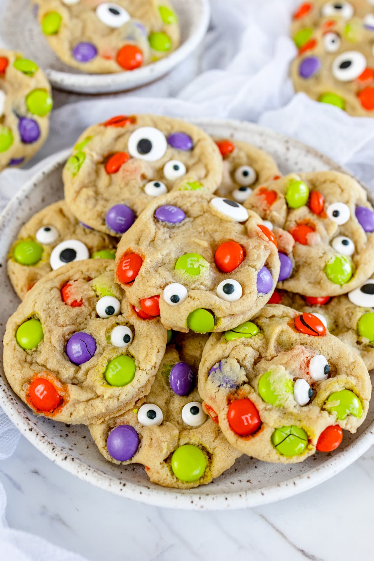 Monster M&M Halloween Cookies