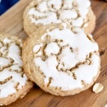 Close up of Iced Oatmeal Cookies.