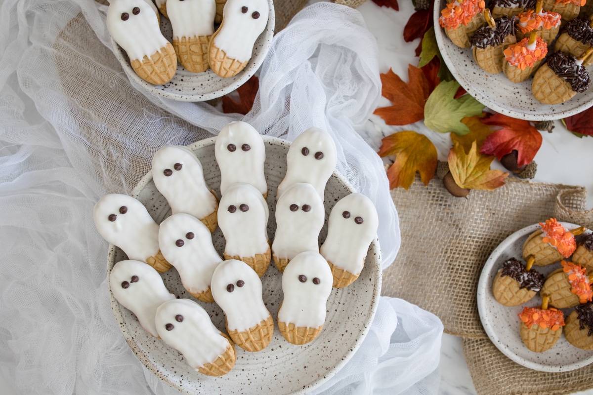 No Bake Nutter Butter Ghost Cookies