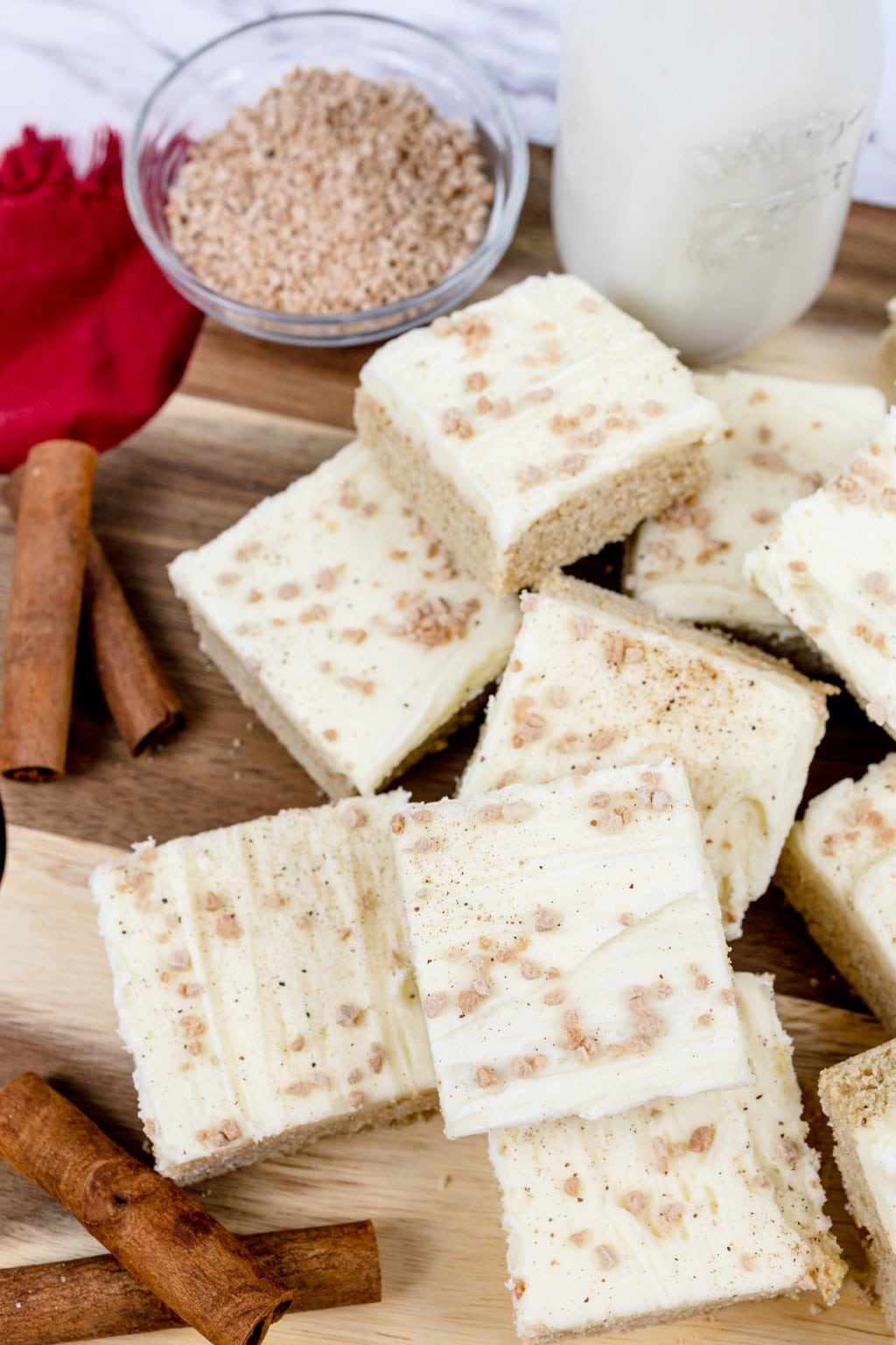 Eggnog Cookie Bars Recipe with Creamy Frosting