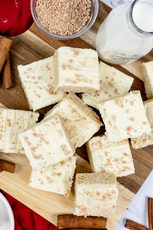 Eggnog Cookie Bars Recipe with Creamy Frosting