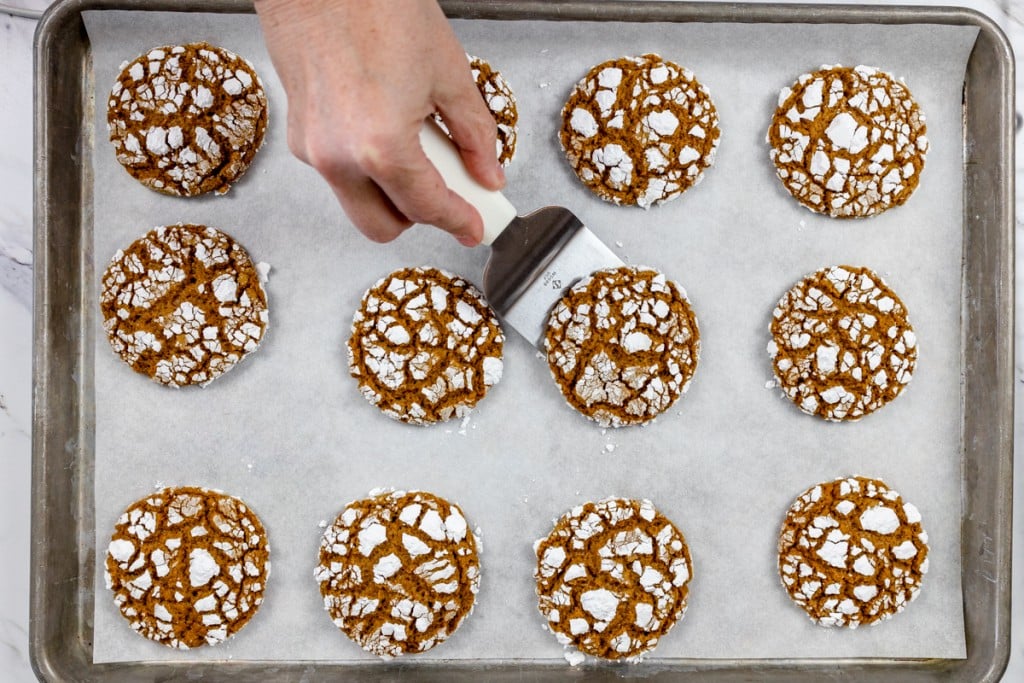 Crinkle Cookies on Baking Sheet