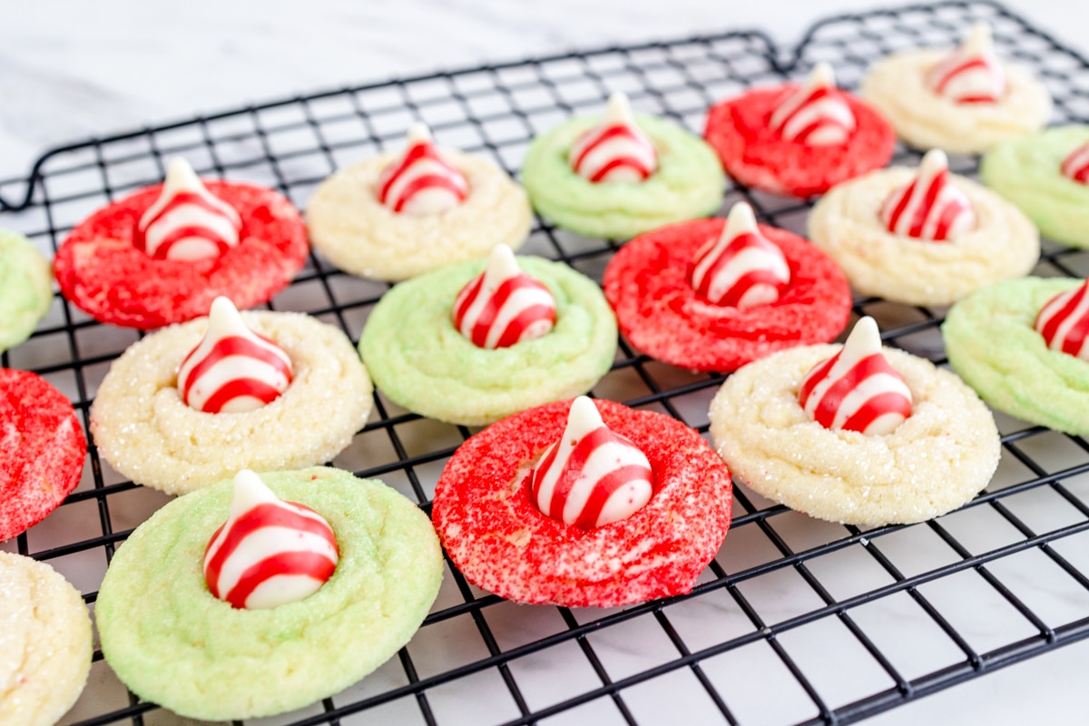 Hershey Kisses Candy Cane Blossoms Cookies Recipe