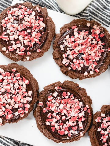 Chocolate Peppermint Cookies with Andes Mint pieces