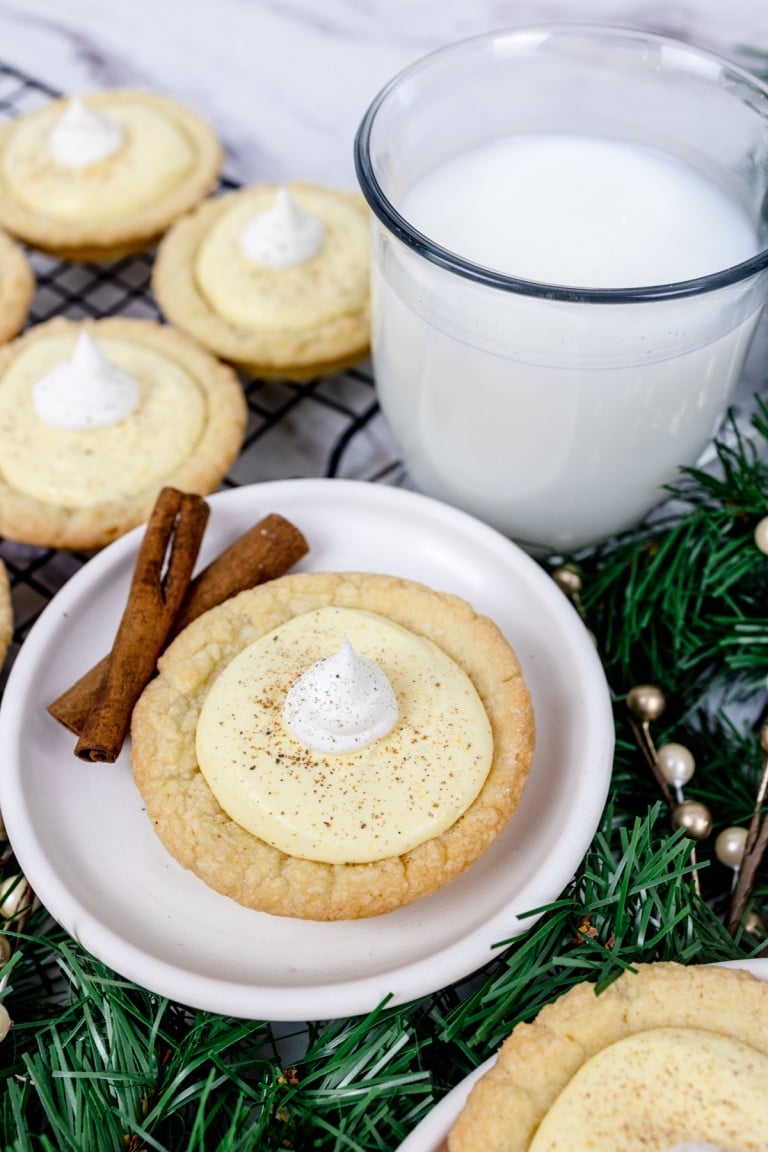 Spiced Eggnog Pie Sugar Cookies Recipe with Creamy Frosting