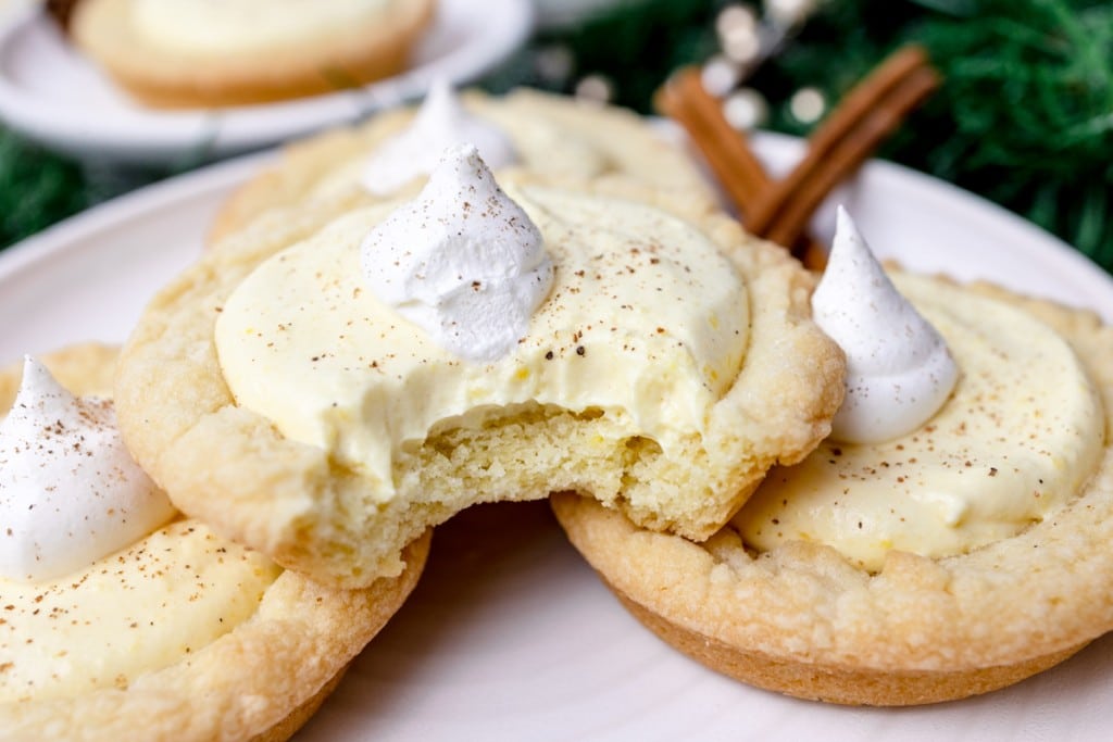 Spiced Eggnog Pie Sugar Cookies Recipe with Creamy Frosting