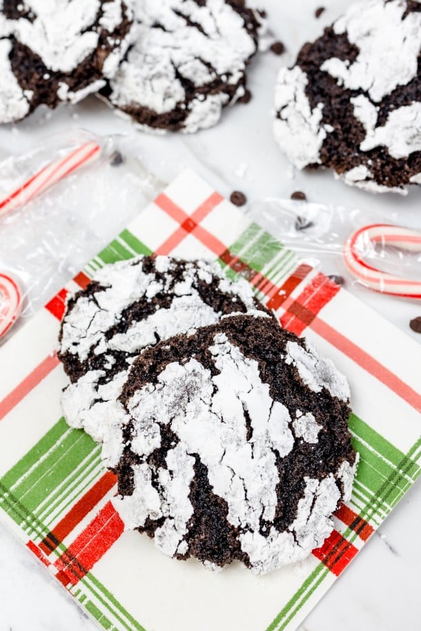 Chewy Chocolate Peppermint Crinkle Cookies Recipe
