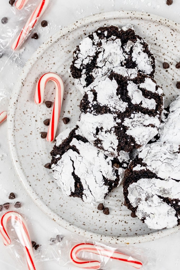 Chewy Chocolate Peppermint Crinkle Cookies Recipe