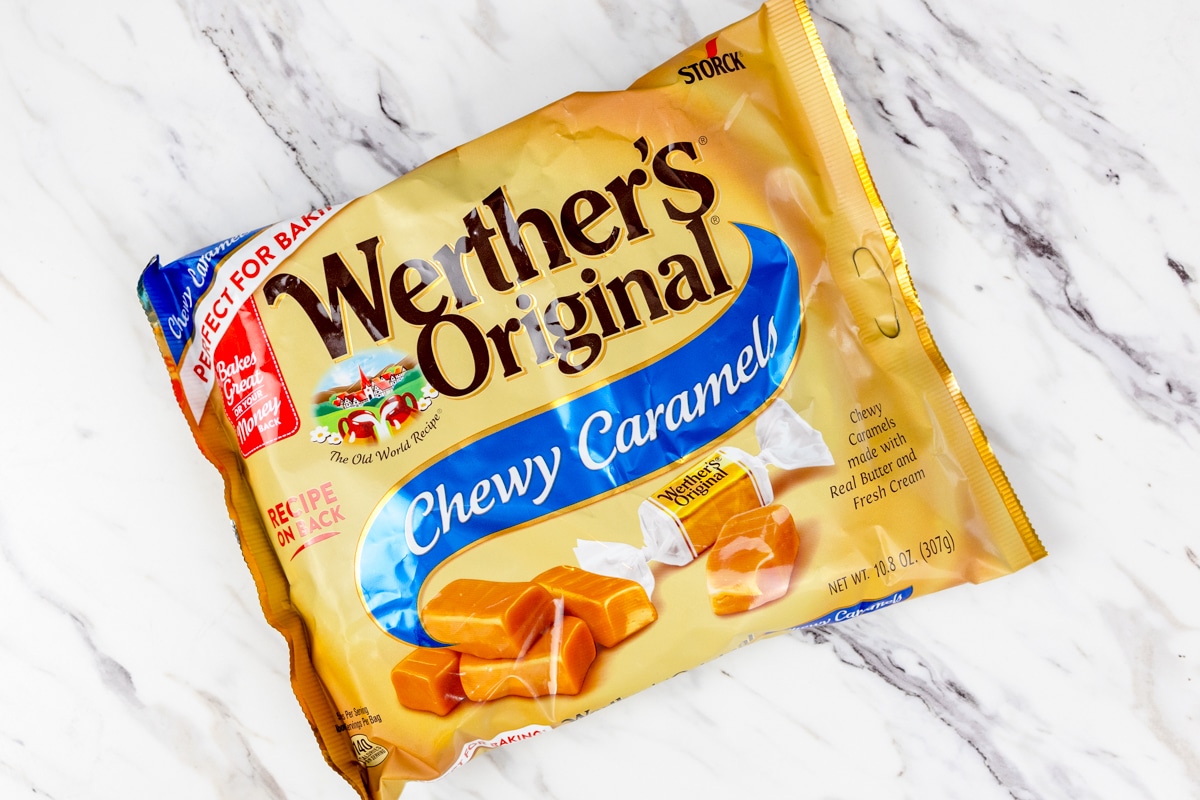 Top view of Werther's caramels.