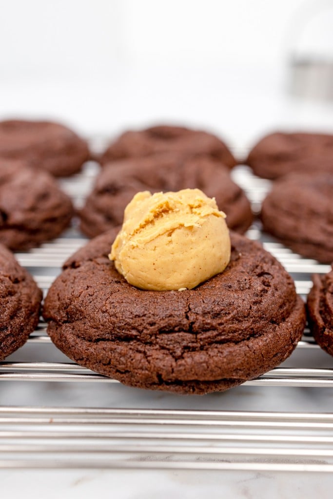 Buckeye Cookies a Chocolate Cookie with Peanut Butter