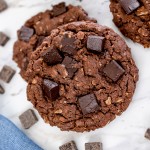 Close up of a Chocolate Oatmeal Cookie.