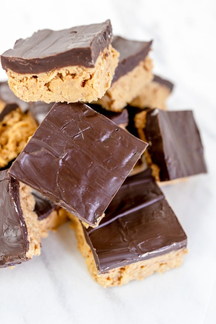NoBake Buckeye Bars Recipe with Chocolate & Peanut Butter