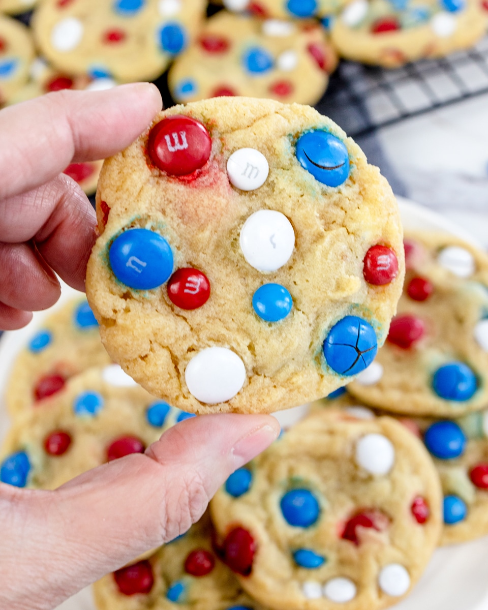 Red White and Blue M&M Cookies - Two Sisters