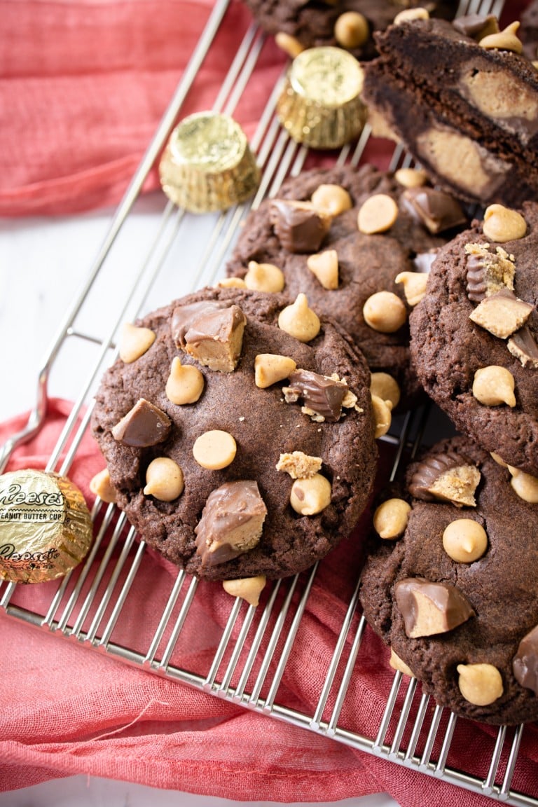 Best Chocolate Peanut Butter Cookies Recipe with Reese's