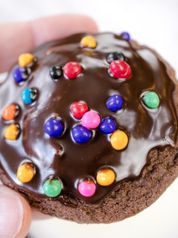 Close up of a Cosmic Brownie Cookie.