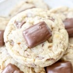 Top view close up of Heath Bar Cookies.