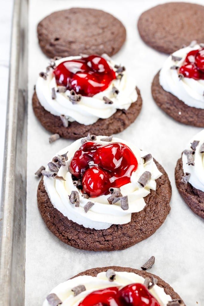 Black Forest Cookies on baking sheet