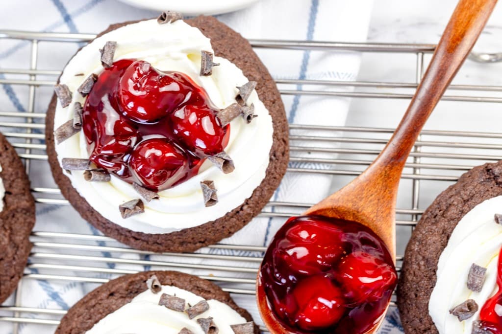 Black Forest Cookies with Cherry Pie Filling