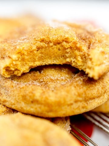 Close up of Pumpkin Snickerdoodle Cookies.