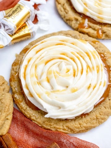 Gingerbread Sugar Cookies with Salted Caramel Frosting