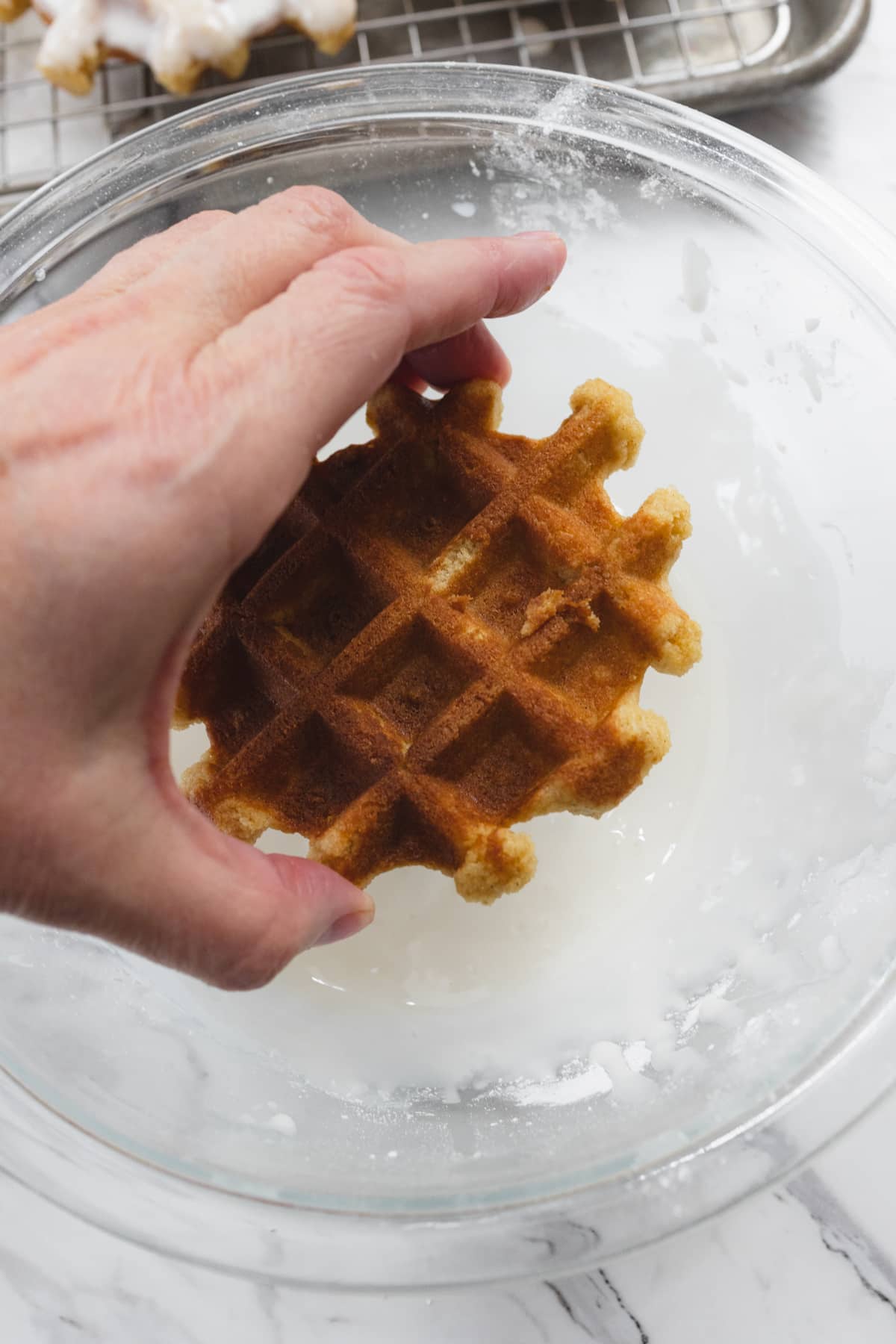 Glazed Belgian Vanilla Waffle Cookies Recipe - Best Cookie Recipes